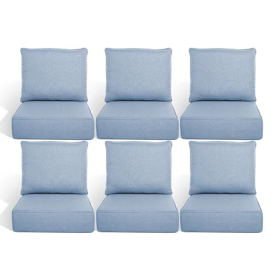 Gymojoy 22 in. x 24 in. x 6 in.Deep Seat Cushion Set, Olefin 12-Piece Deep Seating Outdoor Replacement Lounge Chair loveseat Sofa Cushion