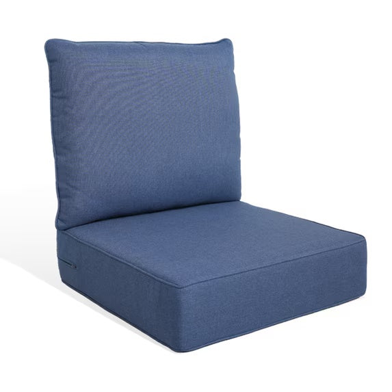 Gymojoy 22 in. x 24 in. x 6 in.Deep Seat Cushion Set, Olefin 2-Piece Deep Seating Outdoor Replacement Lounge Chair loveseat Sofa Cushion in Babyblue