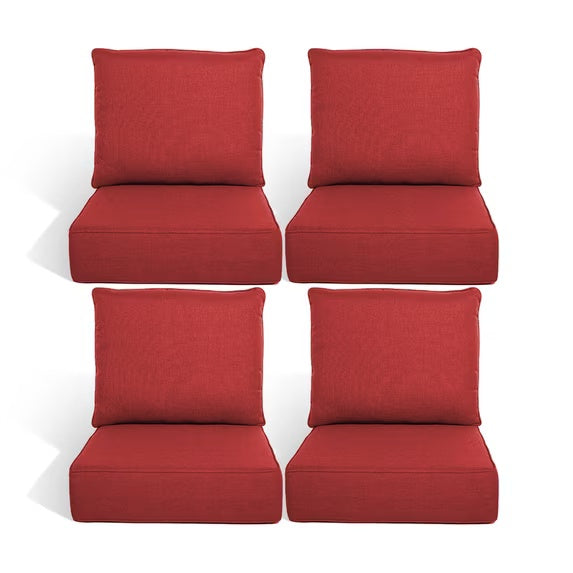 Gymojoy 22 in. x 24 in. x 6 in.Deep Seat Cushion Set, Olefin 8-Piece Deep Seating Outdoor Replacement Lounge Chair loveseat Sofa Cushion