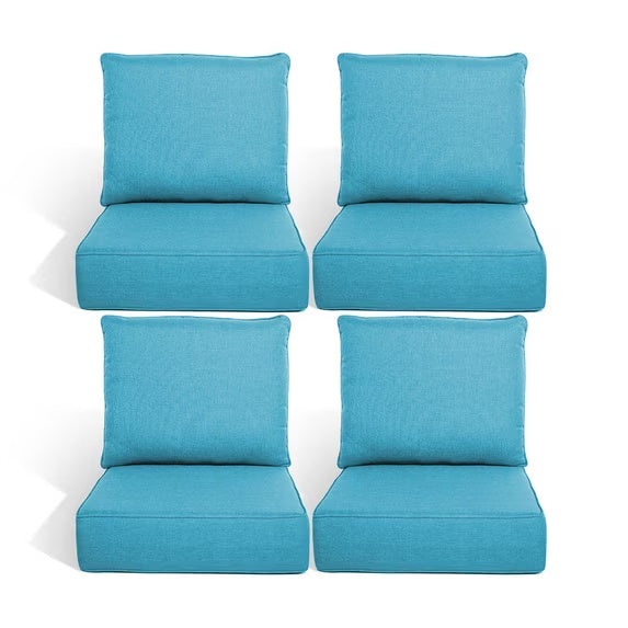 Gymojoy 22 in. x 24 in. x 6 in.Deep Seat Cushion Set, Olefin 8-Piece Deep Seating Outdoor Replacement Lounge Chair loveseat Sofa Cushion