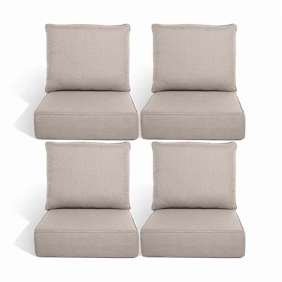 Gymojoy 22 in. x 24 in. x 6 in.Deep Seat Cushion Set, Olefin 8-Piece Deep Seating Outdoor Replacement Lounge Chair loveseat Sofa Cushion