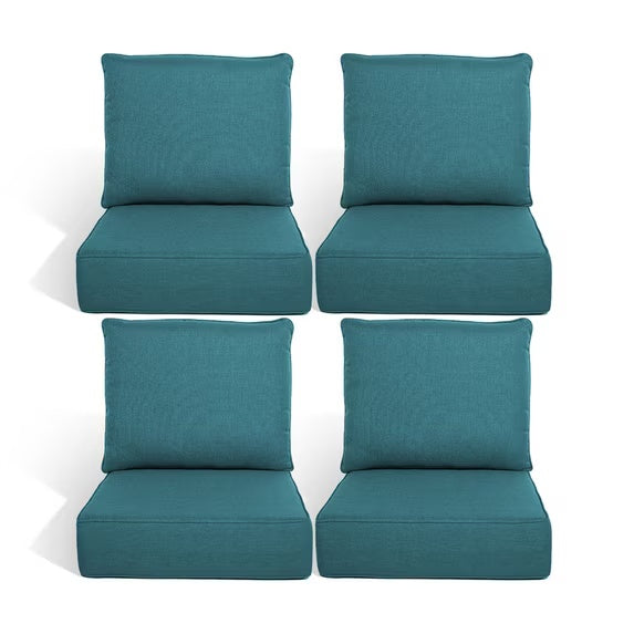 Gymojoy 22 in. x 24 in. x 6 in.Deep Seat Cushion Set, Olefin 8-Piece Deep Seating Outdoor Replacement Lounge Chair loveseat Sofa Cushion