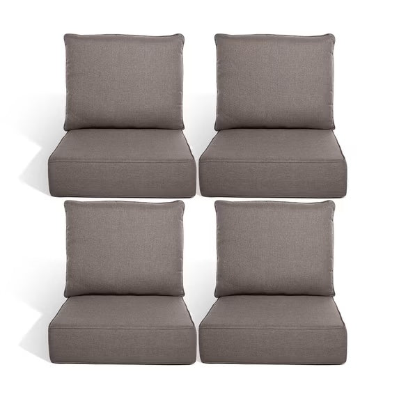 Gymojoy 22 in. x 24 in. x 6 in.Deep Seat Cushion Set, Olefin 8-Piece Deep Seating Outdoor Replacement Lounge Chair loveseat Sofa Cushion