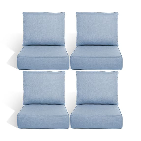 Gymojoy 22 in. x 24 in. x 6 in.Deep Seat Cushion Set, Olefin 8-Piece Deep Seating Outdoor Replacement Lounge Chair loveseat Sofa Cushion