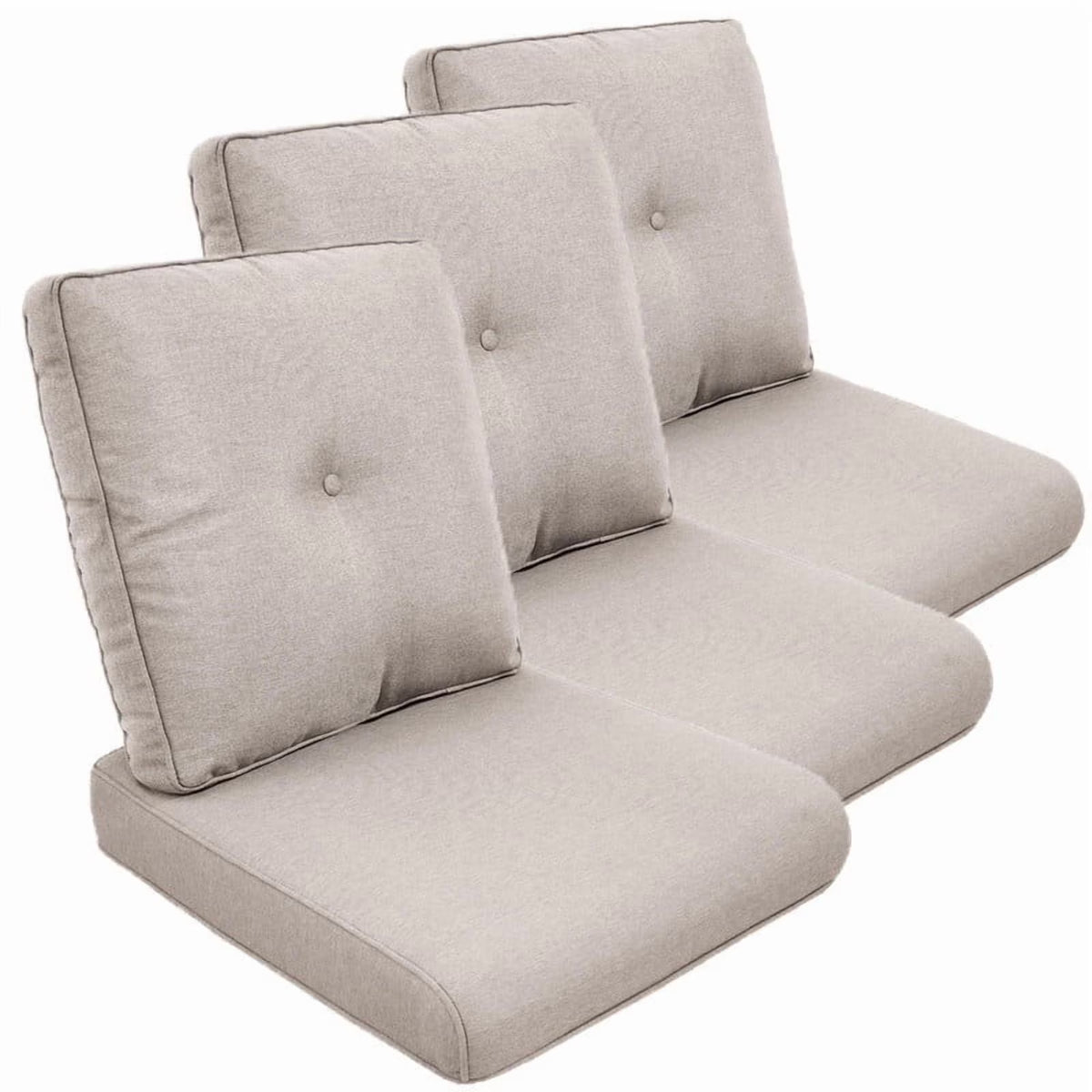 Gymojoy 22 in. x 25 in. x 4 in.Deep Seat Cushion Set, Olefin 6-Piece Deep Seating Outdoor Replacement Lounge Chair loveseat Sofa Cushion
