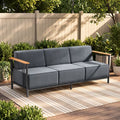 Gymojoy 79" Outdoor Patio Sofa, Oversized 3-Seater Couch with 10-Inch Thick Cushions and 800lbs Capacity for Porch, Poolside, Deck, Yard