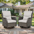 Gymojoy High Back Outdoor Rocking Chairs Set of 2, All Weather Swivel Patio Glider Chairs, Garden Outdoor Furniture Set for Backyard Deck