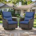 Gymojoy Outdoor Rocking Chair Set of 2, All Weather Wicker Patio Furniture Set Outdoor Swivel Glider Chair Sets of 2 with Deep Seat