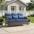 Gymojoy Wicker Outdoor Sofa High Back Rattan Patio Couch with 6-inch Thick Cushions