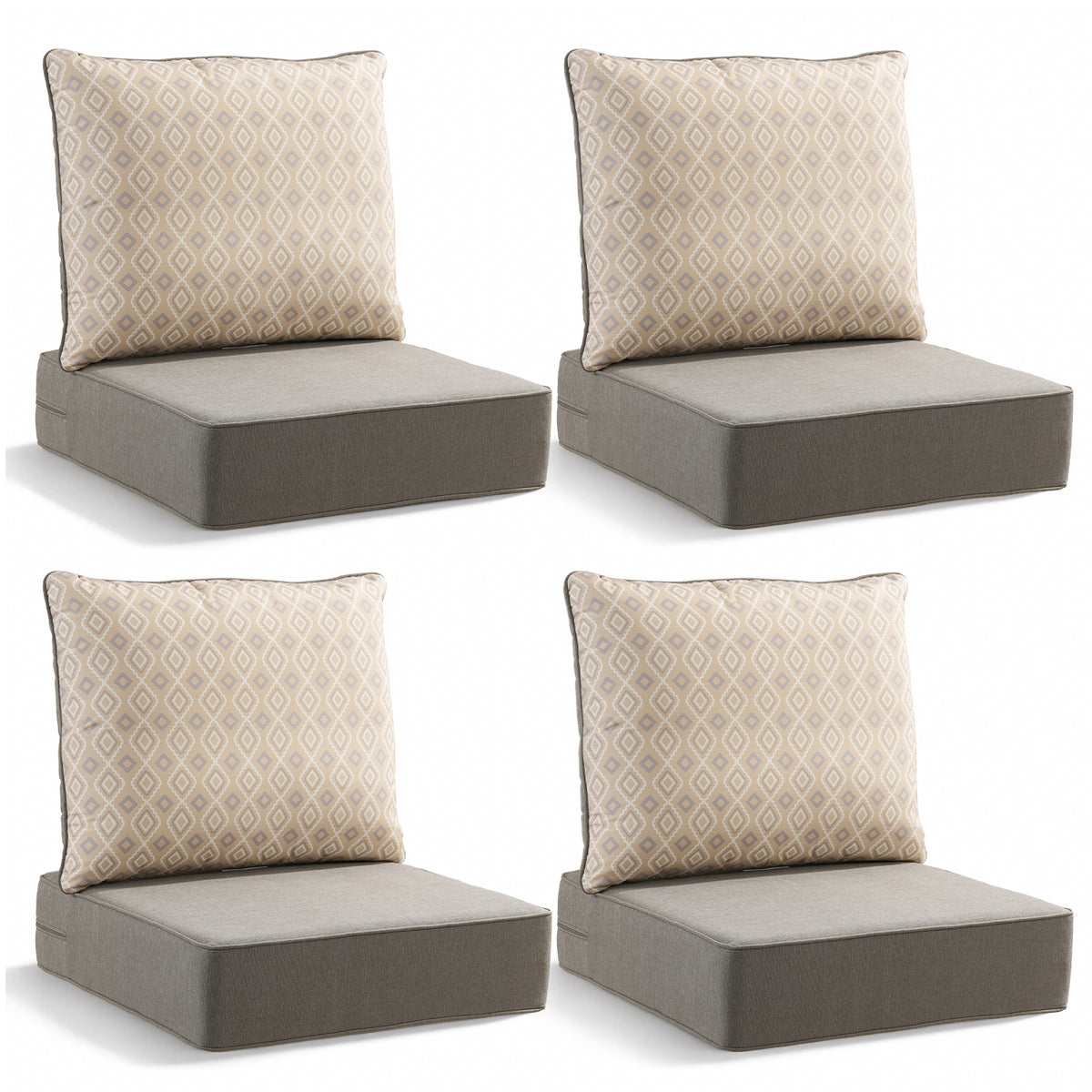 Gymojoy Luxury Outdoor Deep Seat Cushion 22 X 24 X 6 inch for Patio Furniture, Waterproof & Fade Resistant Patio Furniture Replacement Cushions