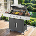 Gymojoy Outdoor 4 Burner Propane Gas Grill with Side Burner Stainless Steel BBQ Grill